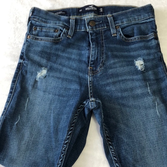 Hollister‎ Distressed Skinny Jeans Dark Wash Denim Slim Fit Size 30x30 - Picture 3 of 8
